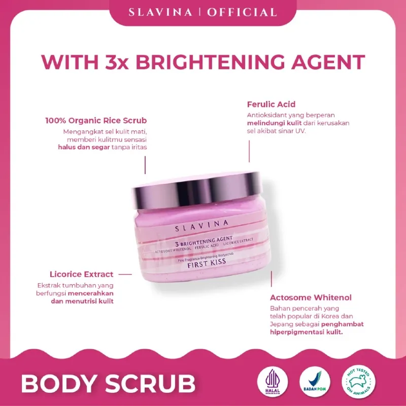 Slavina Organic Rice Body Scrub First Kiss