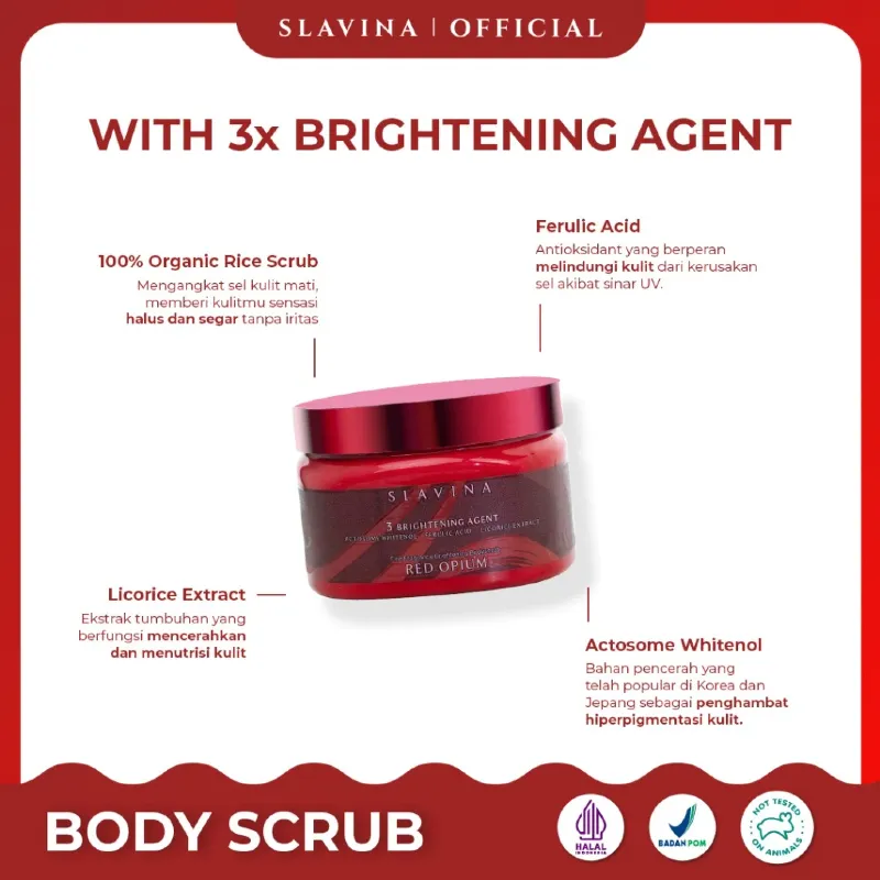 Slavina Organic Rice Body Scrub Red Opium
