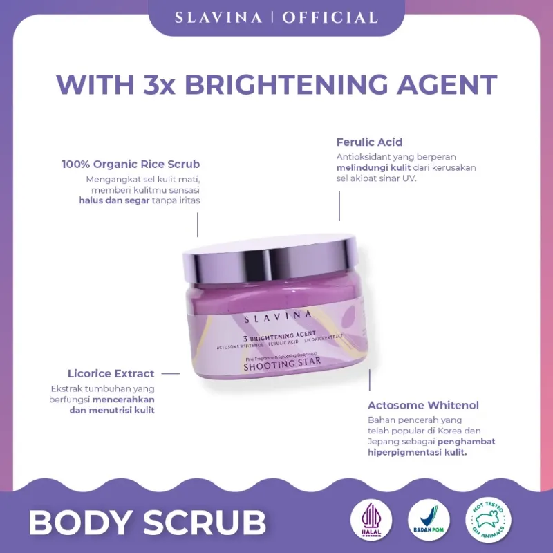 Slavina Organic Rice Body Scrub Shooting Stars