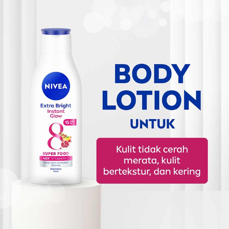 Nivea body lotion extra bright instant glow spf15 190ml