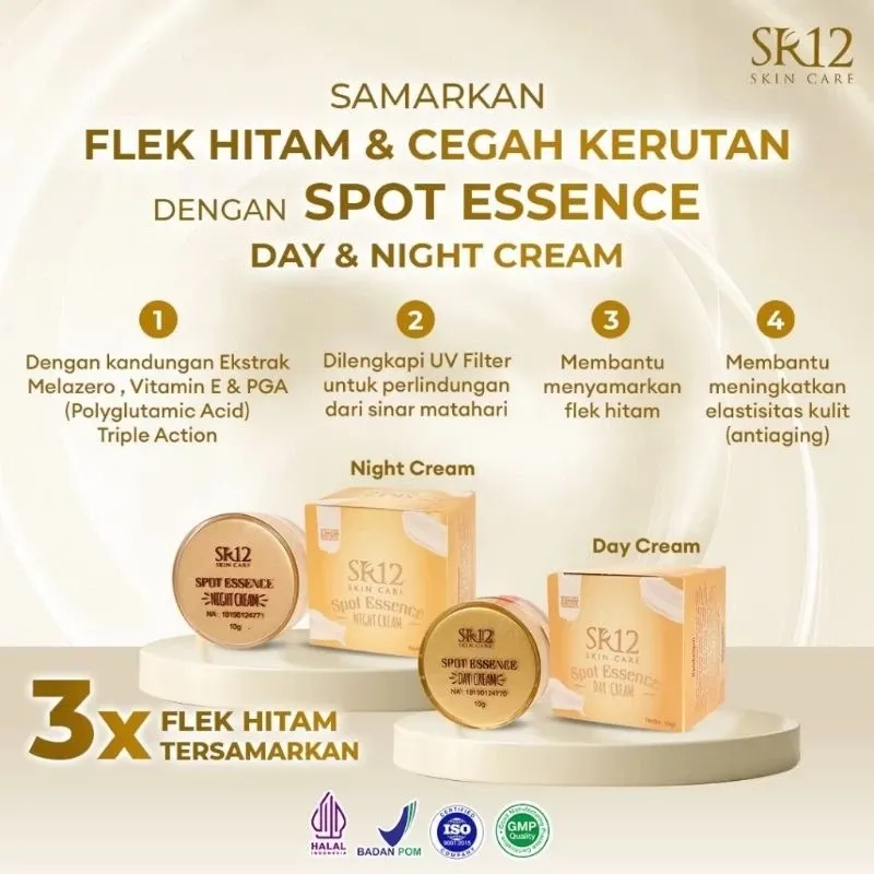 Revitalizing Serum, Spot Essence Day Cream,  Spot Essence Night Cream,  Gold Serum