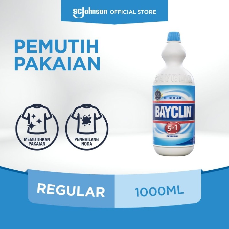 bayclin pemutih pakaian reguler 1000ml
