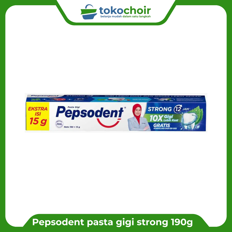Pepsodent pasta gigi strong 190g