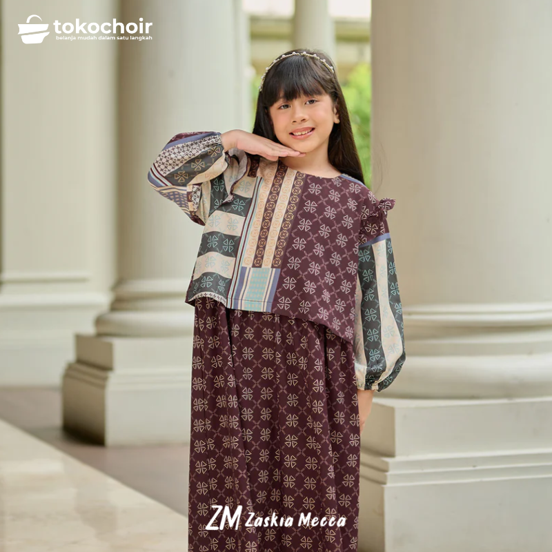 Zaskia Mecca - Maena Dress Anak - Monogram Series | Koleksi Lebaran