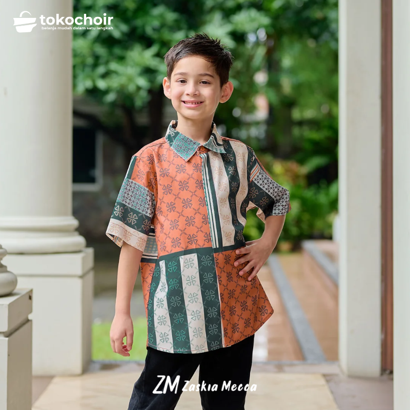 Zaskia Mecca - Mubin Kemeja Anak - Monogram Series | Koleksi Lebaran
