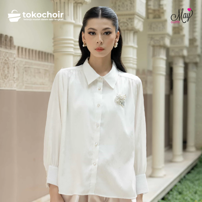 Mayoutfit Lyrenia Shirt | Kemeja Wanita Emboss Bordir