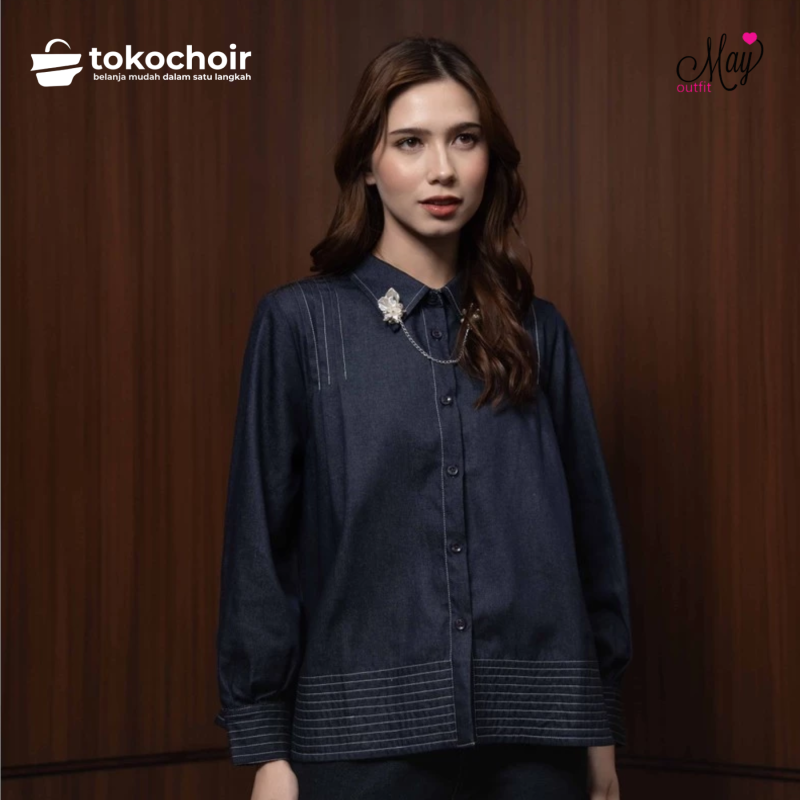 Mayoutfit Isyella Shirt | Kemeja Denim Basic Wanita