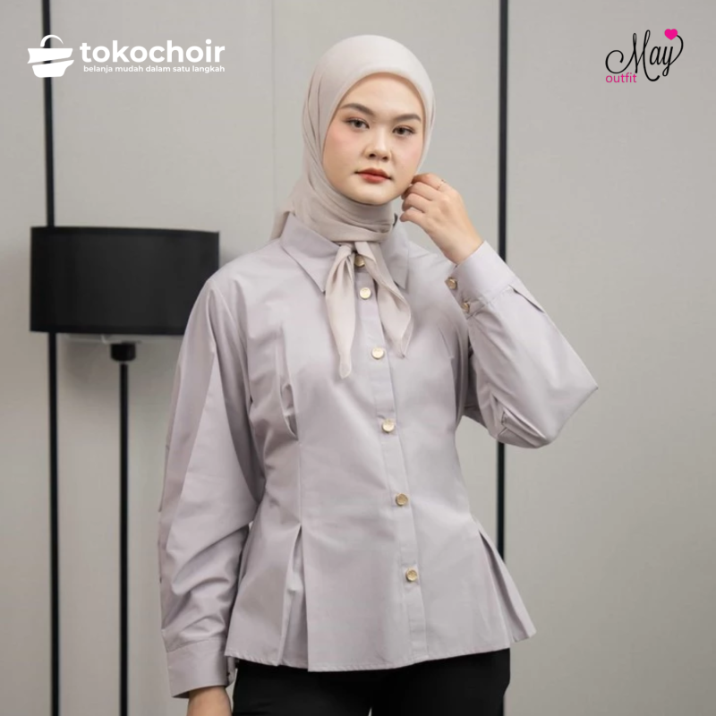 Mayoutfit Elther Shirt | Kemeja Wanita Poplin Polos Slimfit Looks