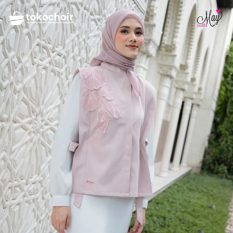 Mayoutfit Riviera Vest Sea side Series | Rompi Kimono Lebaran Aksen Bordir Tali Samping
