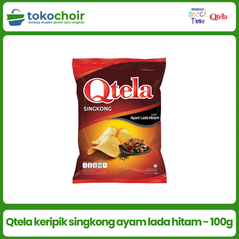 Qtela keripik singkong ayam lada hitam 100g