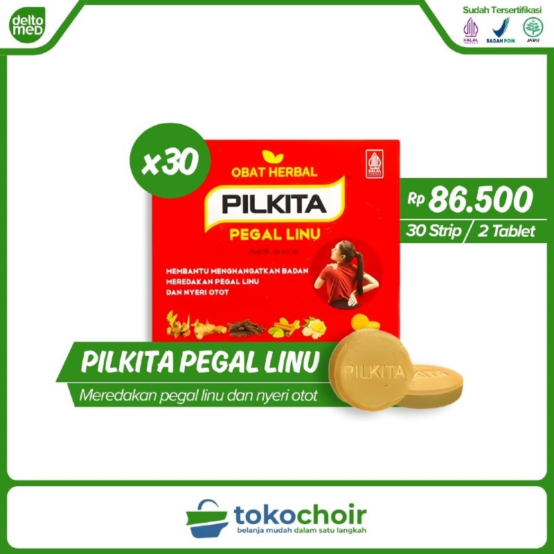 Pilkita Obat Tablet Pegal Linu (30 Strip x 2 Tablet)