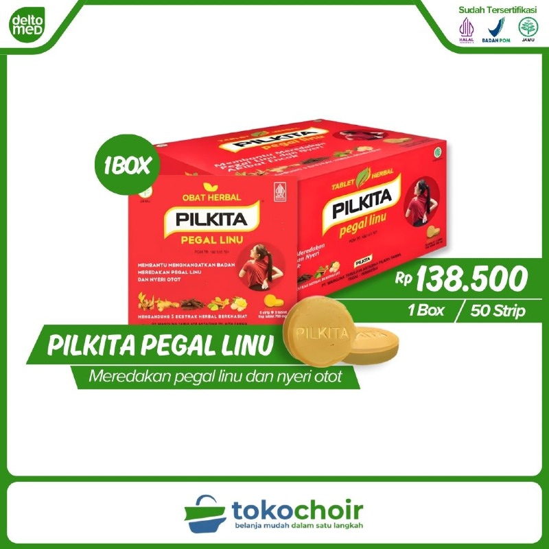 Pilkita Obat Tablet Pegal Linu Box (1 Box x 50 Strip x 2 Tablet)
