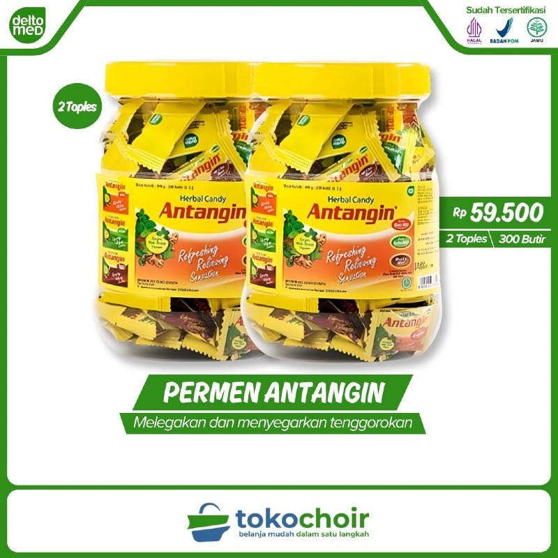 Antangin Permen Herbal Toples 150 Butir (2 Toples x 30 Sachet x 5 Butir)