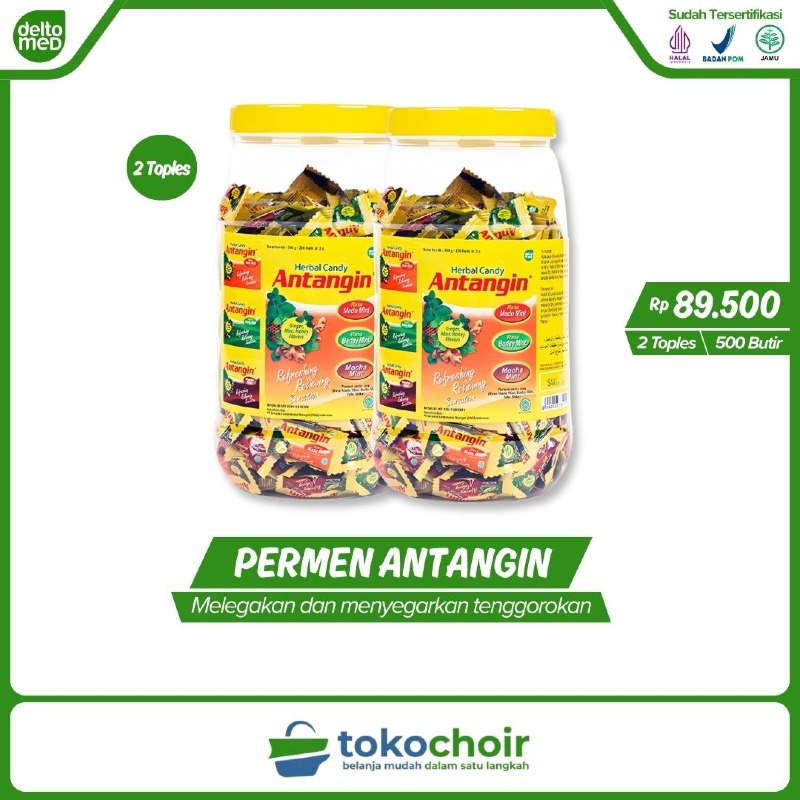 Antangin Permen Herbal Toples 250 Butir (2 Toples x 30 Sachet x 5 Butir)
