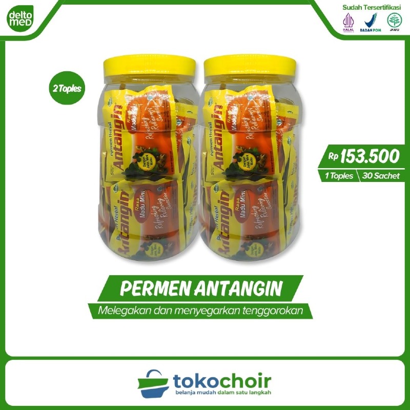 Antangin Permen Herbal Toples 30 Sachet (2 Toples x 30 Sachet x 5 Butir)