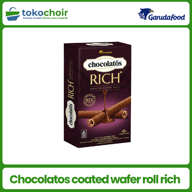 Chocolatos coated wafer roll rich