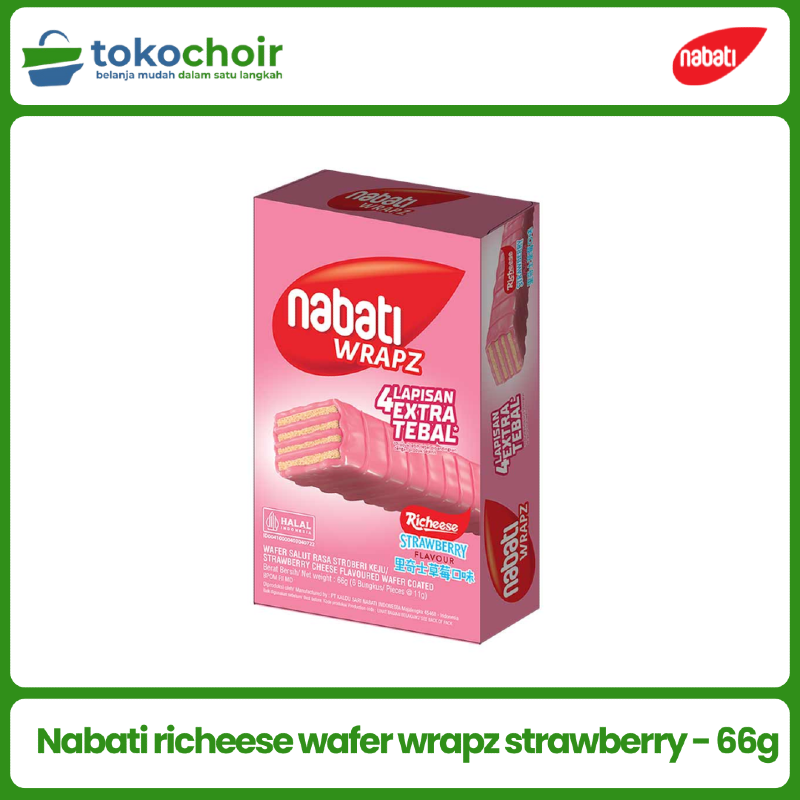Nabati richeese wafer wrapz strawberry - 66g
