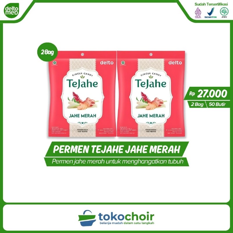 Permen Tejahe Rasa Jahe Merah (2 Bag x 50 Butir x 100gr)
