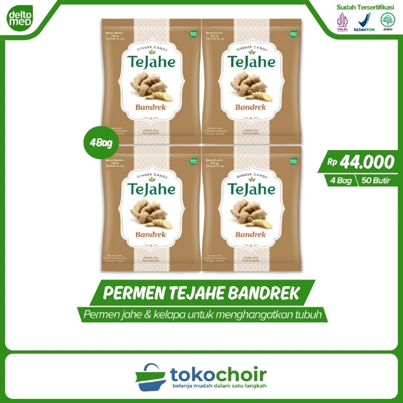 Permen Tejahe Rasa Bandrek (4 Bag x 50 Butir x 100gr)