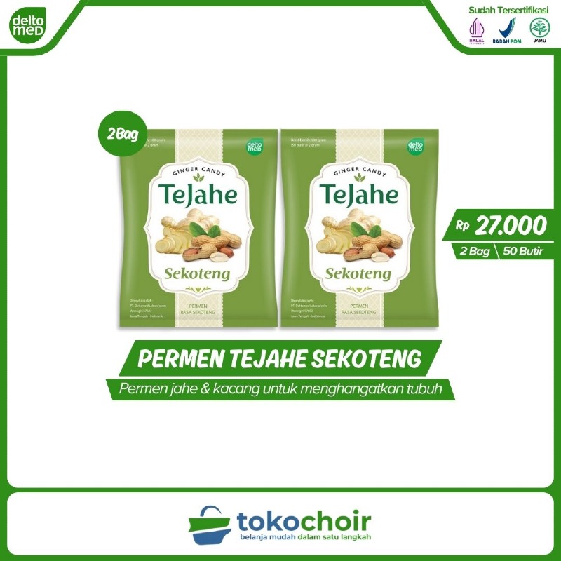 Permen Tejahe Rasa Sekoteng (2 Bag x 50 Butir x 100gr)