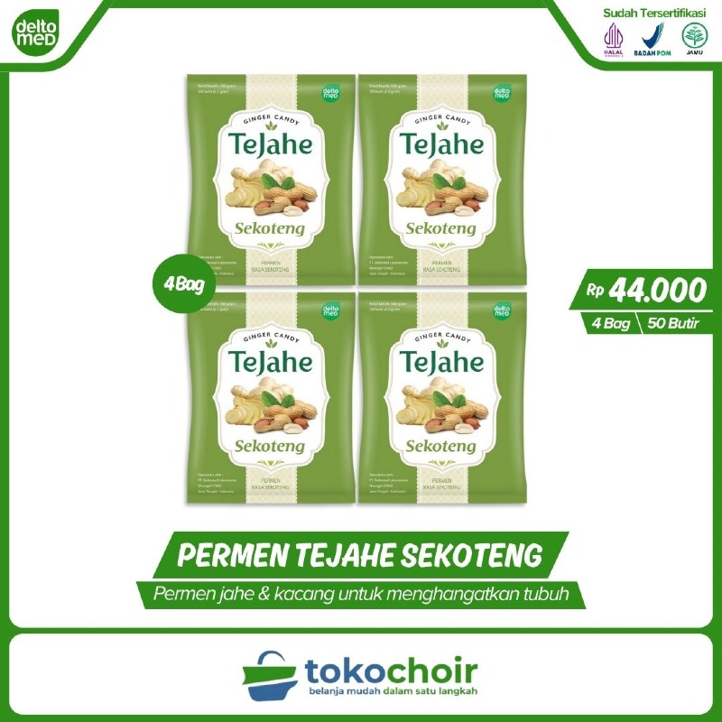 Permen Tejahe Rasa Sekoteng (4 Bag x 50 Butir x 100gr)