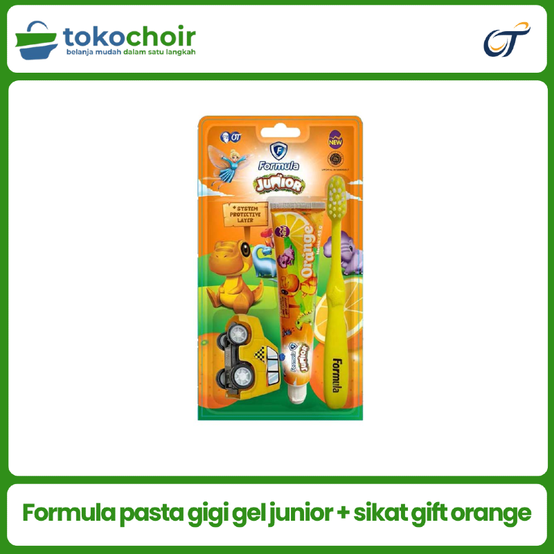 Formula pasta gigi gel junior + sikat gift orange