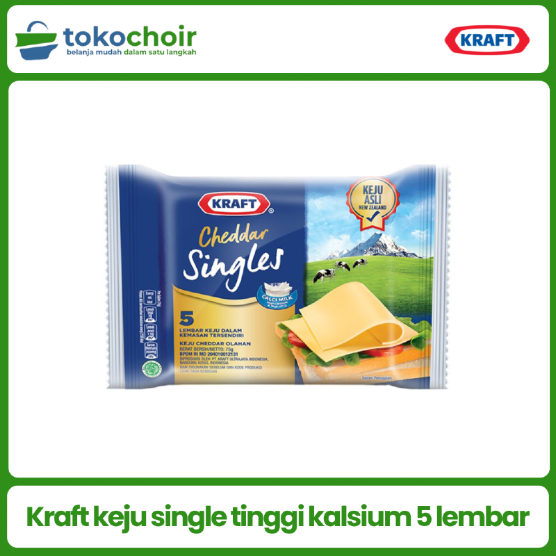 Kraft keju single tinggi kalsium 5 lembar