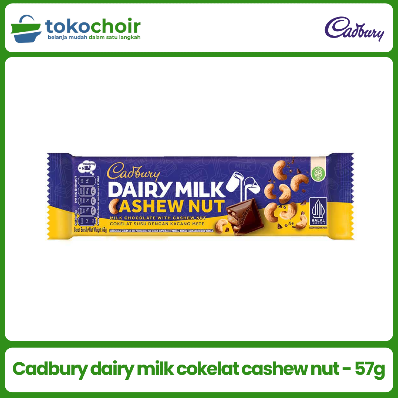Cadbury dairy milk cokelat cashew nut - 57g