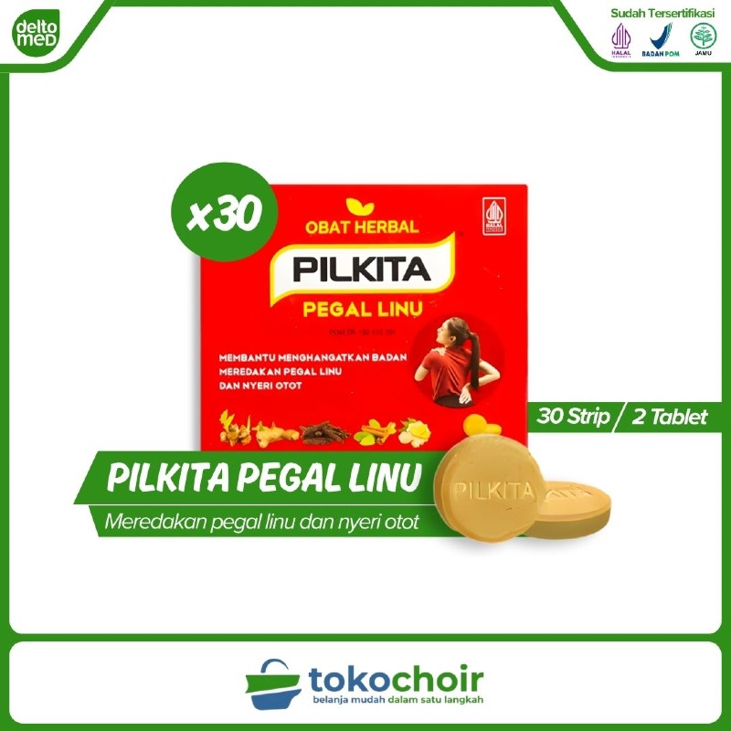 Pilkita Obat Tablet Pegal Linu (30 Strip x 2 Tablet)