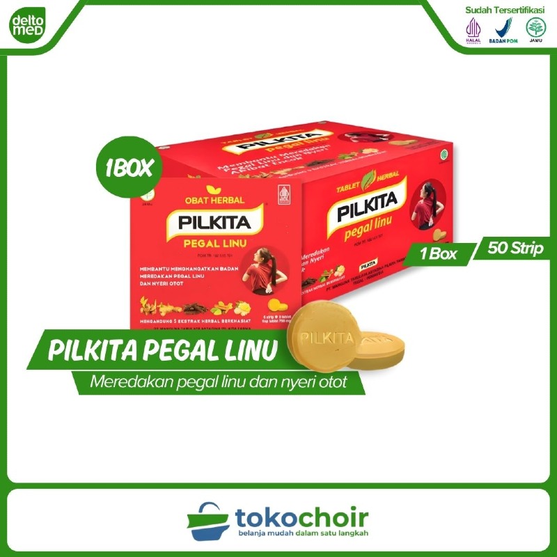 Pilkita Obat Tablet Pegal Linu Box (1 Box x 50 Strip x 2 Tablet)
