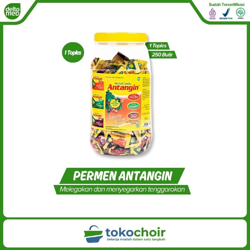 Antangin Permen Herbal Toples 250 Butir (1 Toples x 30 Sachet x 5 Butir)