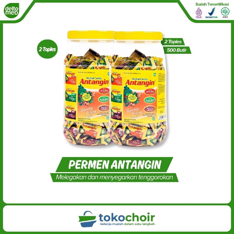 Antangin Permen Herbal Toples 250 Butir (2 Toples x 30 Sachet x 5 Butir)