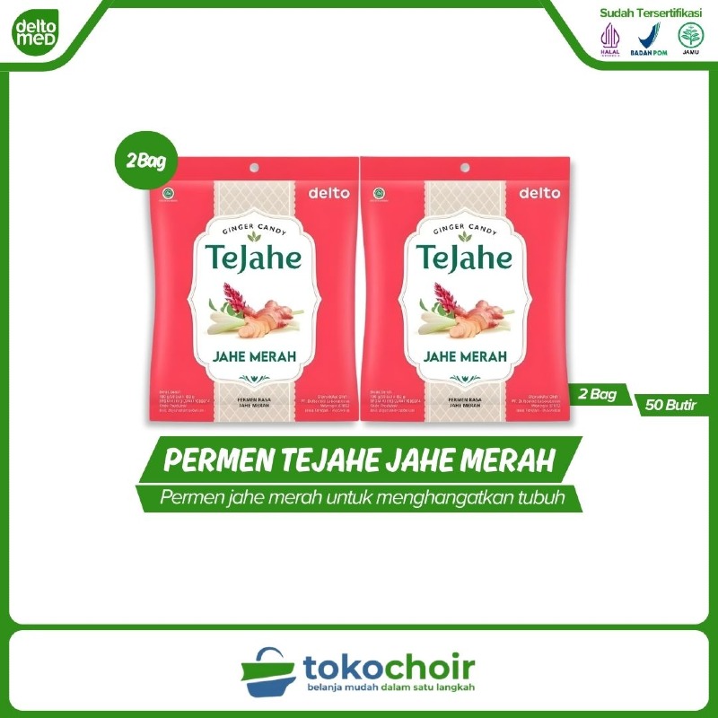 Permen Tejahe Rasa Jahe Merah (2 Bag x 50 Butir x 100gr)