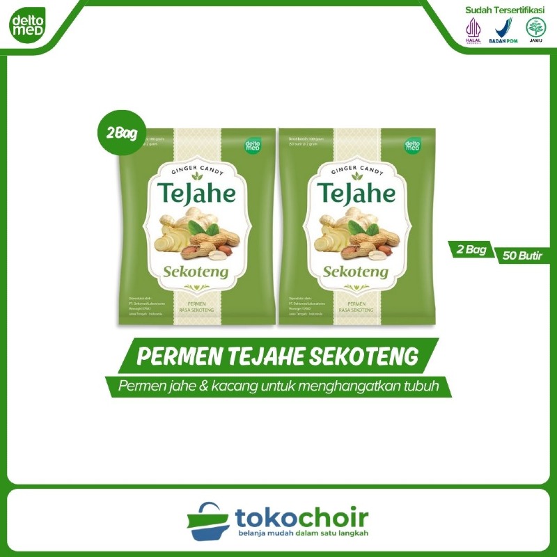 Permen Tejahe Rasa Sekoteng (2 Bag x 50 Butir x 100gr)