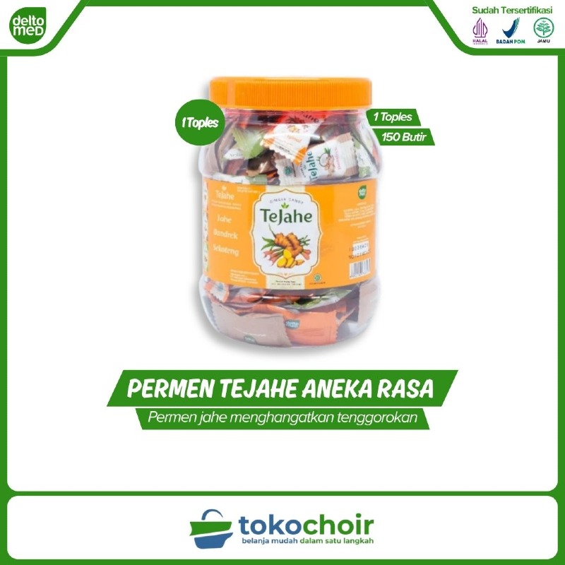 Permen Tejahe Aneka Rasa Toples 150 Butir (1 Toples x 150 Butir x 100gr)