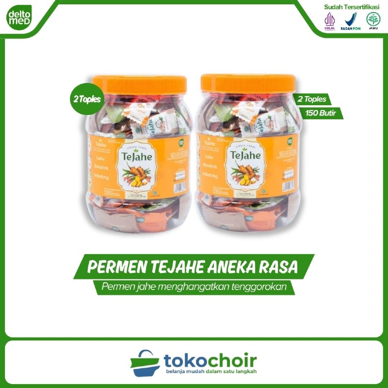 Permen Tejahe Aneka Rasa Toples 150 Butir (2 Toples x 150 Butir x 100gr)