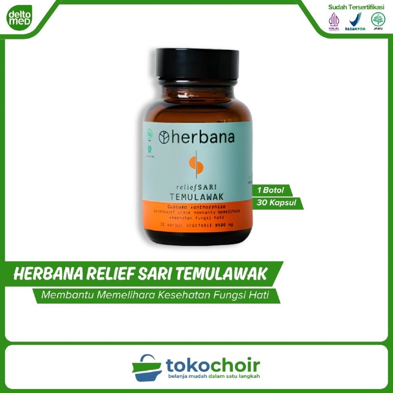 Herbana Relief Sari Temulawak (1 Botol x 30 Kapsul x 500Mg)