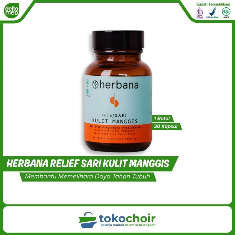 Herbana Relief Sari Kulit Manggis (1 Botol x 30 Kapsul x 500Mg)