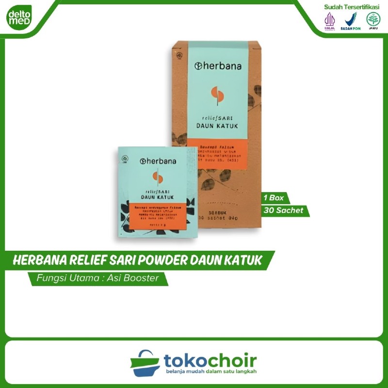 Herbana Relief Sari Powder Daun Katuk (1 Box x 30 Sachet x 4Gr)