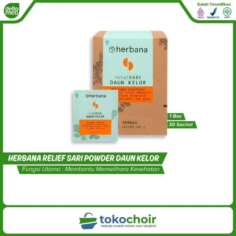 Herbana Relief Sari Powder Daun Kelor (1 Box x 30 Sachet x 4Gr)