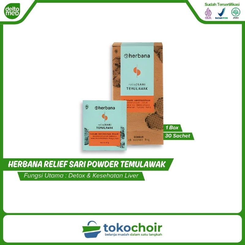 Herbana Relief Sari Powder Temulawak (1 Box x 30 Sachet x 4Gr)