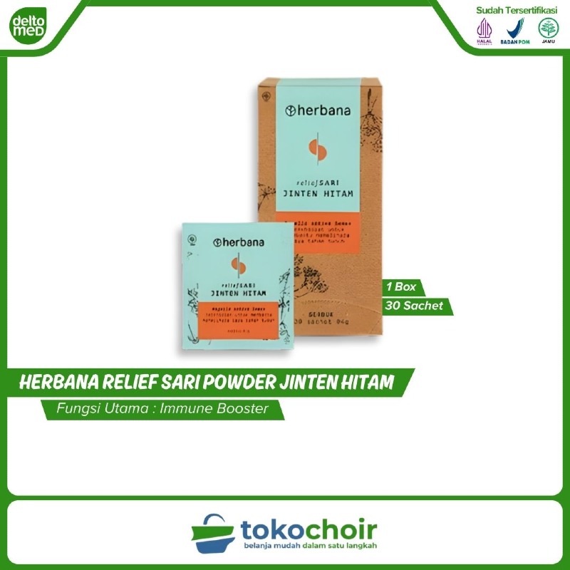 Herbana Relief Sari Powder Jinten Hitam (1 Box x 30 Sachet x 4Gr)