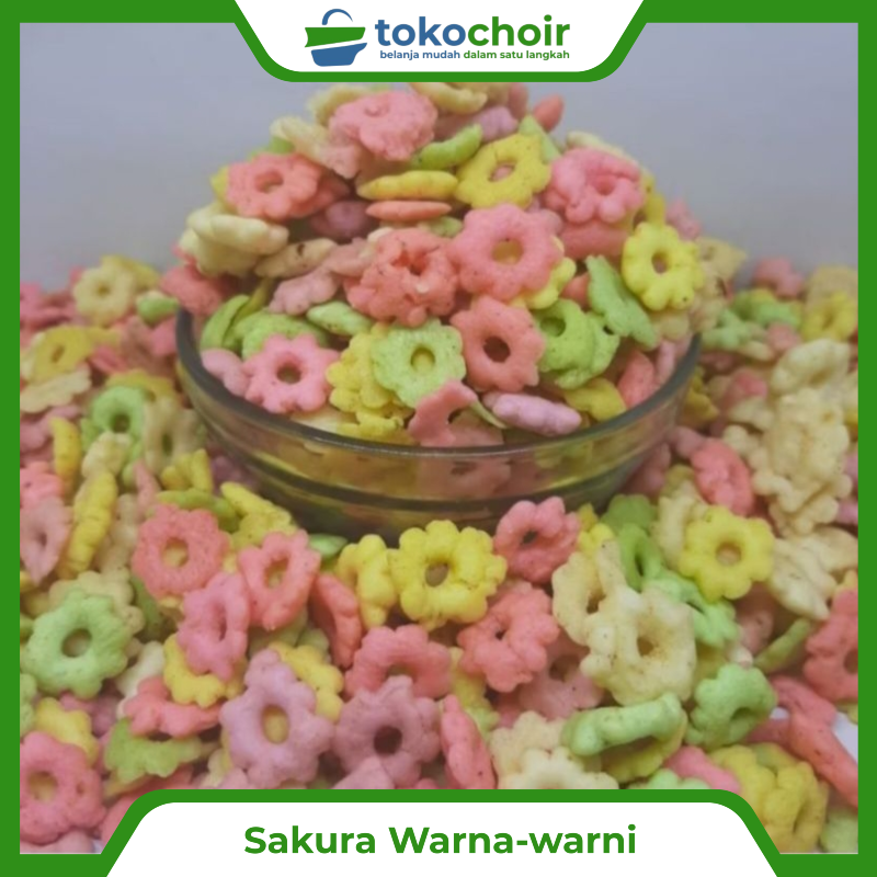 Keripik sakura warna-warni
