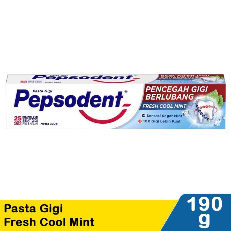 pepsodent pasta gigi fresh cool mint 190g