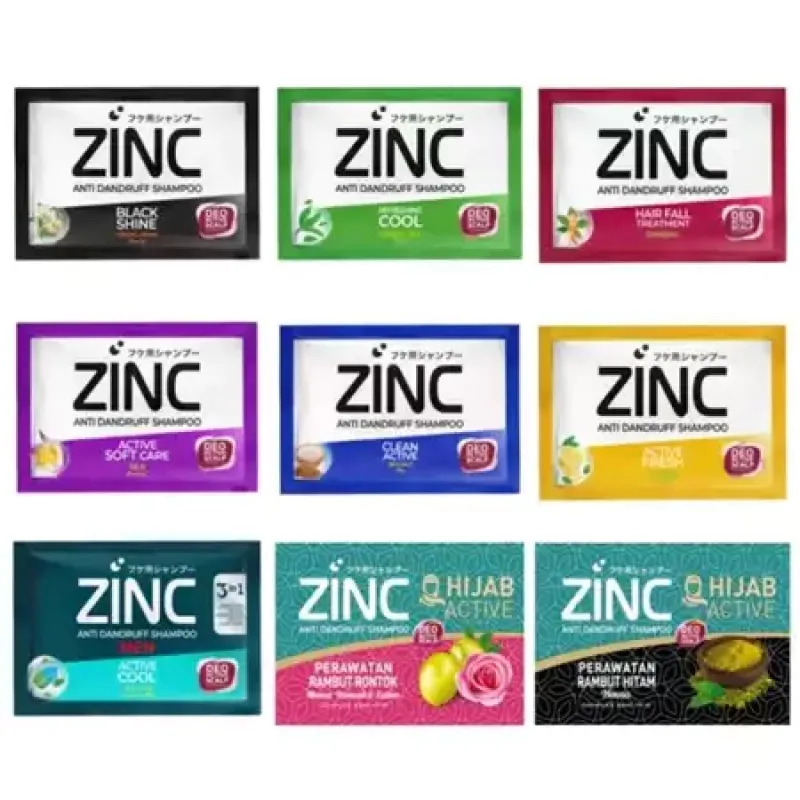 [1Renceng/12Baris] Zinc Shampoo Sachet Renceng Anti Dandruff PD 053
