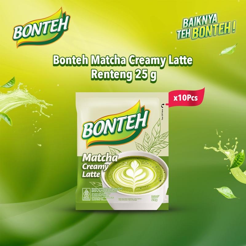 Bonteh Matcha Creamy Latte 1 Renteng isi 10 Sachet