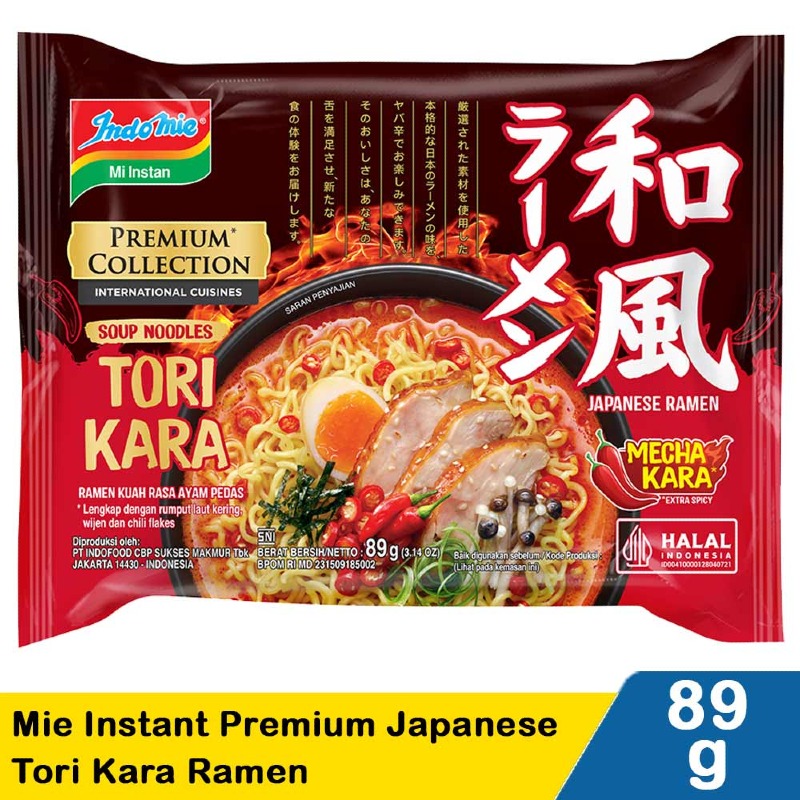 indomie mie instant premium japanese tori kara ramen 89g