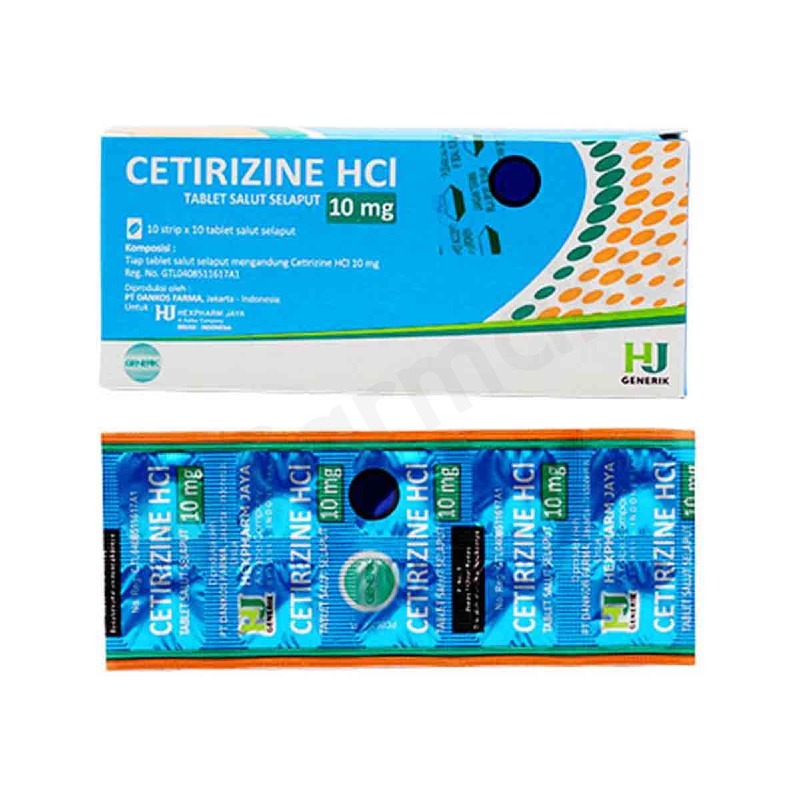 Cetirizine 10 mg Hexp  Strip 10 tablet salut selaput